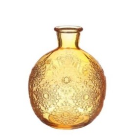 CRISTAL BOTELLA BOLOGNA ocre d9.5 h12cm