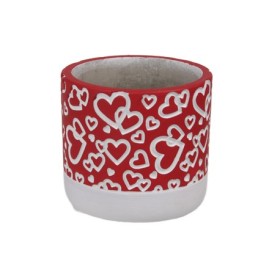 CERAMICA CEMENTO CUORE D8.5x7.5cm ROJA