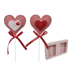 PICK CORAZON VICHY 7x7cm 12uni ASS2 CAJA