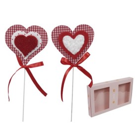 PICK CORAZON VICHY red 7x7cm 12uni ASS2 CAJA