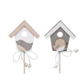 PICK CASITA MADERA+PAJARO 2 ass nat. 8cm (8u.)