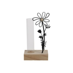 BASE FLOR METAL TUBO CRISTAL 8x5.5x16cm