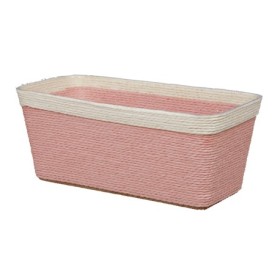 MACETA RECTANGULAR ROSA PAPEL D24.5x12x10cm