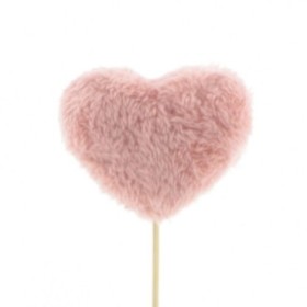 PICK CORAZON TERCIOLPELO 8.5cm ROSA PALO 50cm x25u