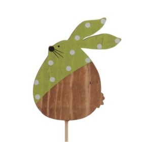 PICK CONEJITO PASCUA VERDE 9cm. x10 stick 50cm