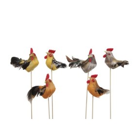 PICK GALLOS PLUMAS 9CM 6MIX 12UNI